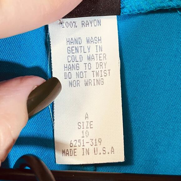 Vintage 80s Two Piece Jumpsuit & Jacket Set Teal/Turquoise Beaded Embellished 10 - Picture 5 of 16